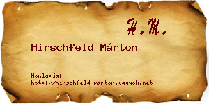 Hirschfeld Márton névjegykártya