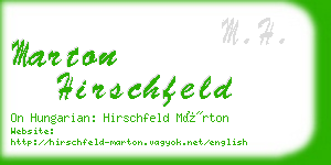 marton hirschfeld business card
